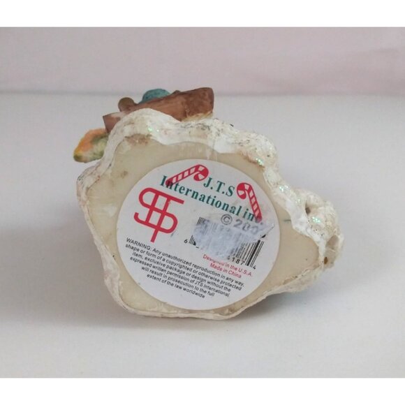 Vintage J.T.S International Snowman With Tall Hat Shoveling Snow 6.75" Figurine - Picture 6 of 6